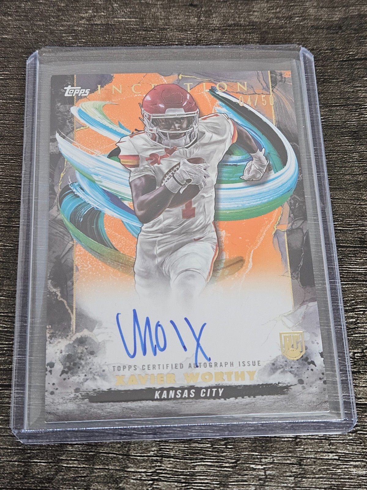 2024 TOPPS INCEPTION NFL #RA-XW - XAVIER WORTHY ROOKIE AUTO / ORANGE / 50
