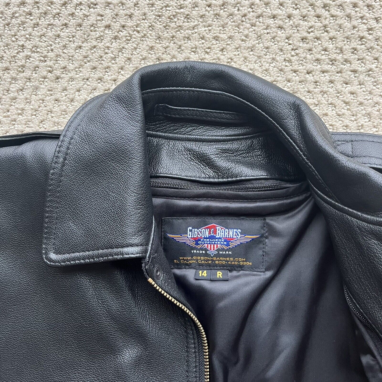 Gibson & Barnes Skyliner Goatskin Black Leather J… - image 6