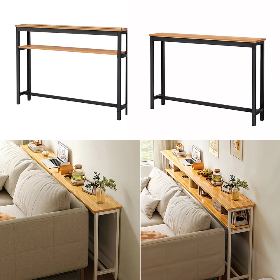 Long Console Table Sofa Table Narrow Hallway Table Entryway Table Display Shelf - Image 3 of 4