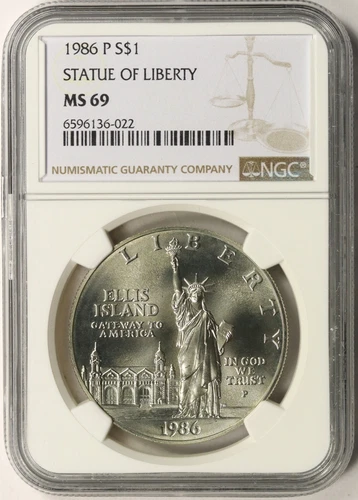 1986-P Statue of Liberty $1 Silver Dollar Commemorative NGC MS69
