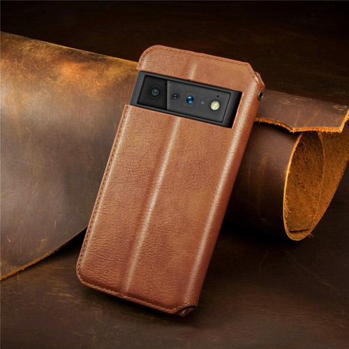 For Google Pixel 9 Pro XL 9A 7A 6A Magnetic Leather Flip Wallet Kickstand Case - Picture 7 of 17