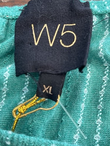 W5 NWT Ladies Grass Green Striped Peasant Style Top-size XL-short Sleeve - Picture 8 of 13