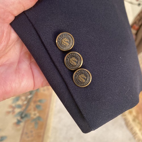 Pierre Cardin men's Vintage Blue blazer jacket Antique Logo Buttons - Picture 5 of 12