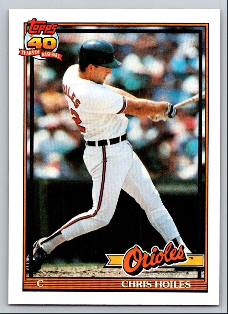 1991 Topps #42 Chris Hoiles Baltimore Orioles Baseball Card