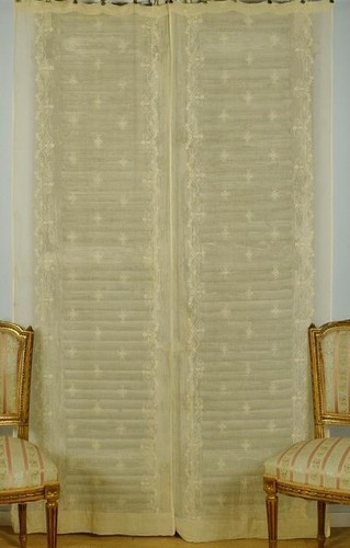 Divine Pair Antique French Fine Muslin Cornely Lace Curtains / Drapes Circa 1900 - Picture 5 of 24