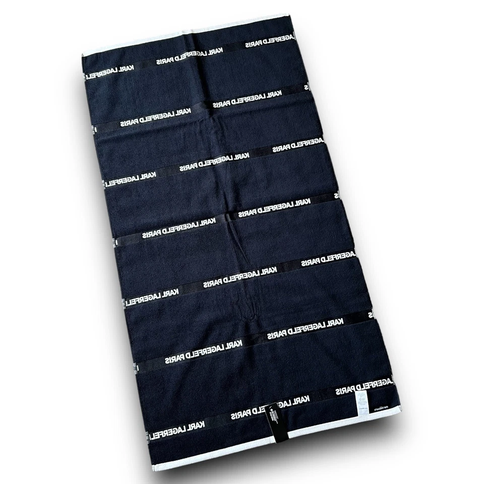 Karl Lagerfeld - Paris Signature Logo Bath Towel - 28” x 52” - Black White - Image 3 of 4
