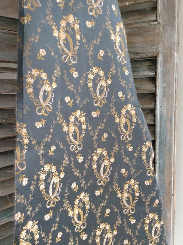 Exquisite Antique Navy Silk Victorian Edwardian Dress Large Fragment Bows Rose - Picture 6 of 12