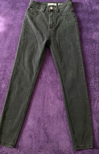 Dunkelgraue skinny Jeans - Zebra