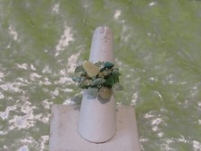 Stretch Ring with Small Green  White Beads  Green Stone Chips