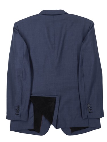Men's 38 S Bespoke Solid Blue 100% Wool Working Surgeon Cuffs Sport Coat Blazer - Picture 13 of 13