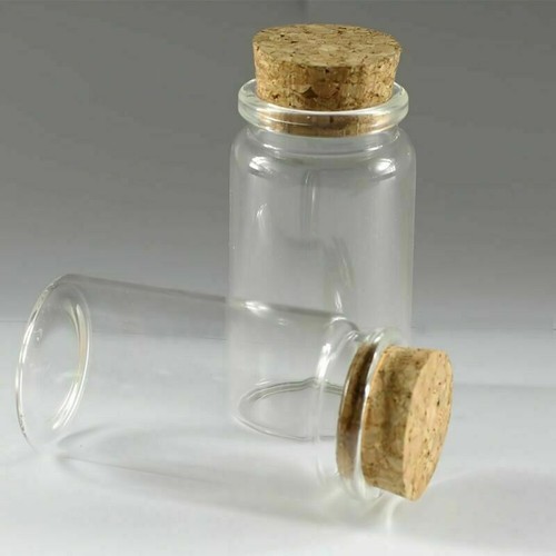 35ML/50ML/65ML/90ML Empty Sample Vials Clear Glass Bottles with Corks Jars - Picture 4 of 10