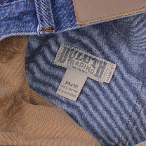Jeans uomo Duluth Trading Co 34x32 blu denim lavaggio medio 100% cotone - Foto 9 di 9