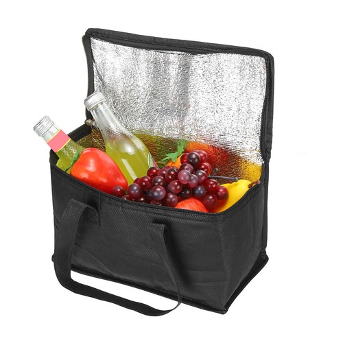 Bolsa de supermercado reutilizable aislada de 11 x 5,5 x 6,7", negra - Imagen 5 de 6