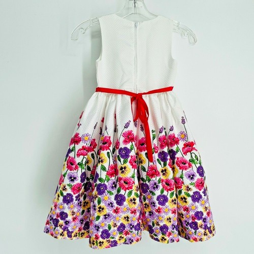 Vestido Floral Nanette Niños Primavera Pascua Verano Fiesta Crinolina Blanco Talla 6X - Imagen 12 de 12
