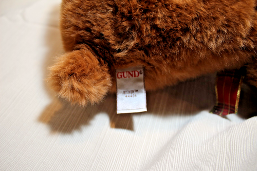 GUND Booker Teddy Bear with Glasses & Bow #44406 Plush Bean Bag Toy 16" - Picture 7 of 8