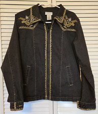 Victor Costa Occasion Vintage 1990s Jacket L Black Embroidery Sequins PREOWNED