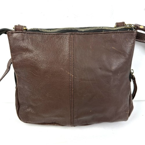 Mona B Crossbody Bag Animal Hair Vegan Leather Brown Handbag Purse Brand New - Picture 5 of 11