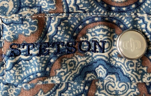 Stetson Blue Paisley Pearl Snap Shirt M Cotton Western Cowboy Rodeo Sierra NWT - Picture 16 of 24