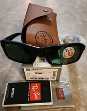 🔥 Ray-Ban Polarized Sunglasses - Polished Black /Green G-15 Lens  RB4151 601/2P