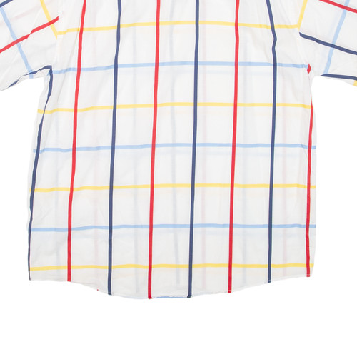 Vintage ALBA MODA Mens Shirt White 90s Check XL - Picture 6 of 6