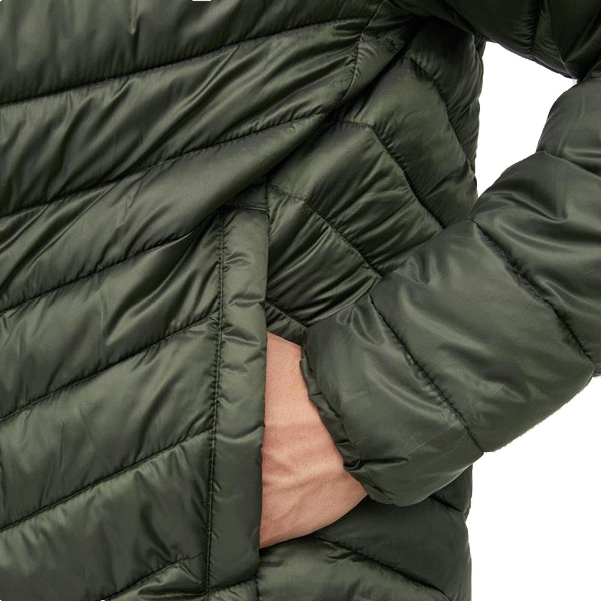 Jack and Jones Men s Puffer Hooded Jacket Zip Up Padded Quilted
