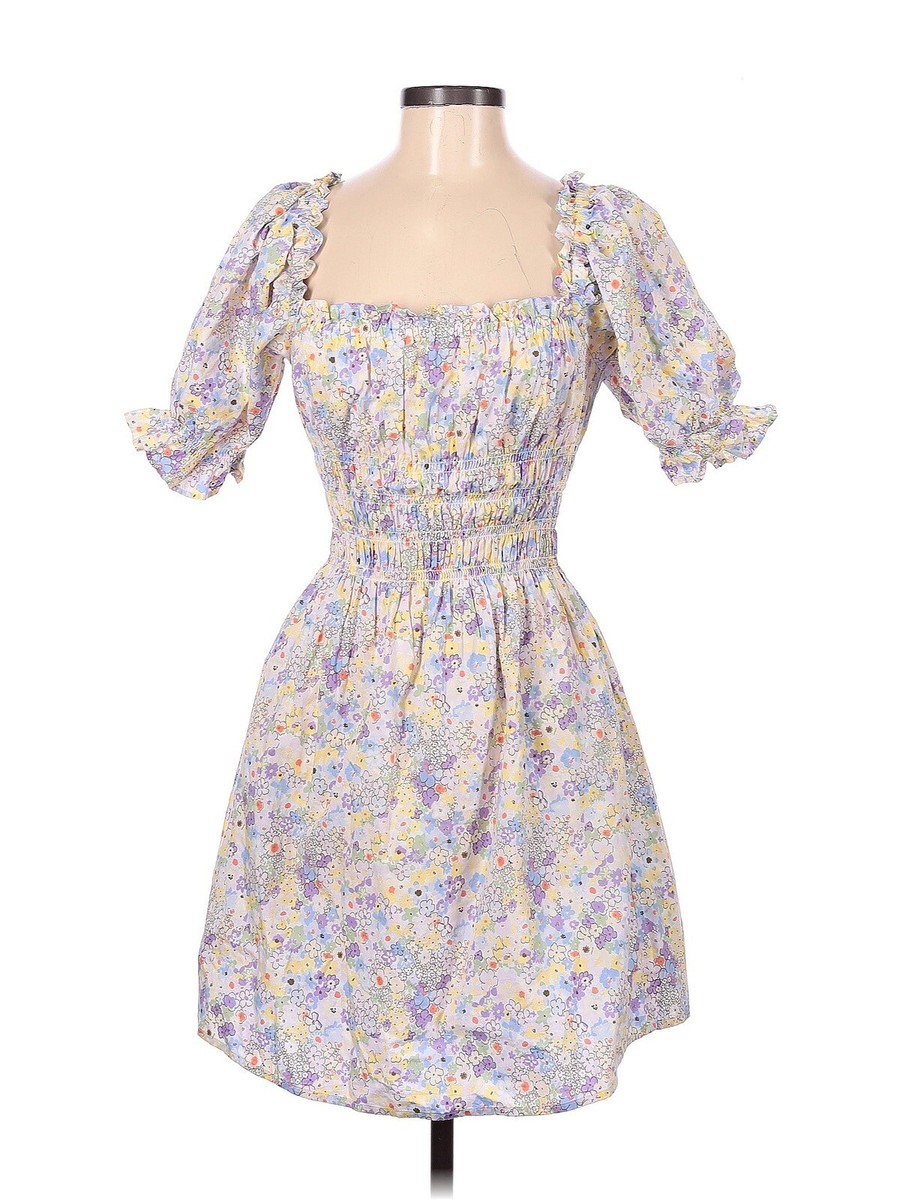 ワンピース the virgins ballon dress Dora Valentine Puff Sleeve Mini Dress in White