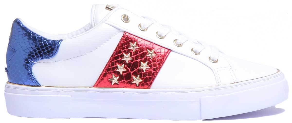 Guess Guess Guess ELE12 Gamer Womens Fabric Trainers in White, Red and bluee UK Size 3 - 8 5b3b6a Guess Guess Guess ELE12 Gamer Womens Fabric Trainers in White, Red and bluee UK Size 3 - 8 5b3b6a