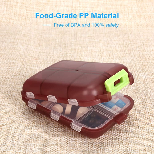 2PCS Travel Pill Organizer Box, Portable Pill Case, Pill Box Dispenser, with 10 - Picture 4 of 12