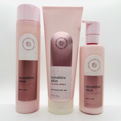 NEW SET! Bath & Body Works SENSITIVE SKIN Bubble Bath, Body