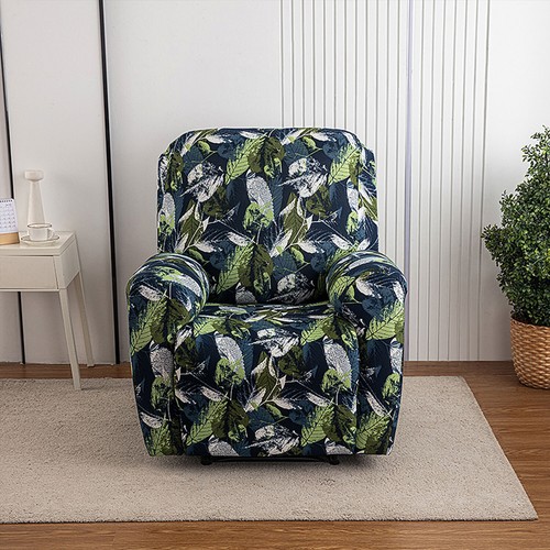 Printed stretch recliner cover, side pockets, home decor protection, stylish - Picture 61 of 62