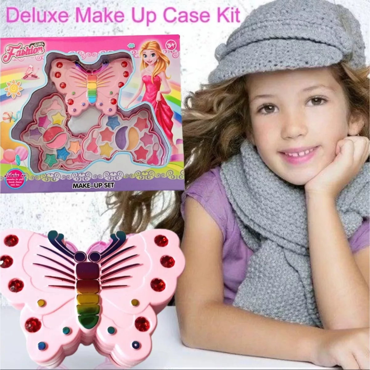 Girls Princess Pretend Makeup Set Butterfly Make Up Kid Children