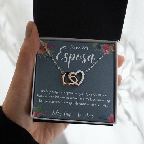 Regalo Esposa Halsband Personalizado de Corazon Regalo para Mujer Aniversario - Bild 7 von 8