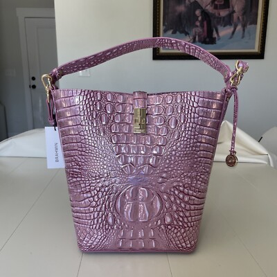NEW BRAHMIN Shira bucket bag, Mulberry Potion  Melbourne leather, NWT $315
