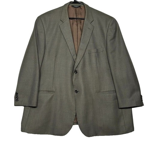 Pronto Uomo Mens 50R Sports Coat Blazer Brown Blue Plaid Wool