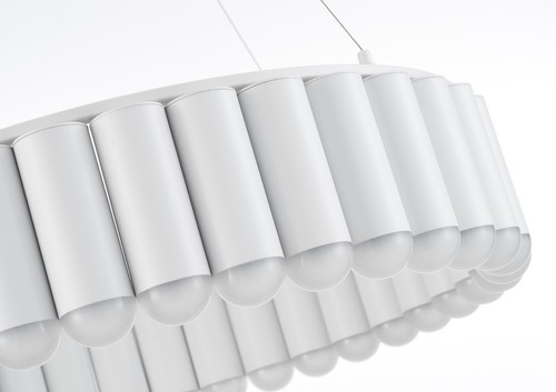 LED chandelier mat white Loft Cafe  inspired by Lee Broom Carousel Ø 80 cm. - Picture 3 of 4