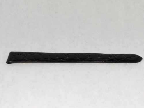 Banda, North American Crocodile, Black With Silver Tone Clasp, 150-12BK, 12mm - Picture 3 of 10