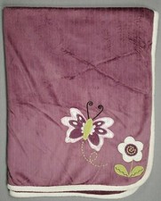 Lambs  Ivy Soft Purple Butterfly Baby Blanket 30"X40"