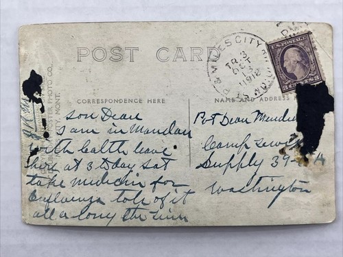 1917 RPPC Rodeo Denver Sherman Riding Bull Backwards Montana Doubleday Postcard - Picture 4 of 5