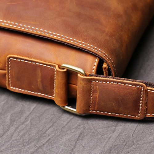 Herren Leder Umhängetasche Vintage Crossbody Schultertasche Echtleder - Bild 3 von 12