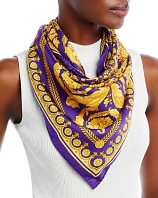 小物 VERSACE scarf silk100% VERSACE 100% SILK TWILL SCARF FOULARD 35