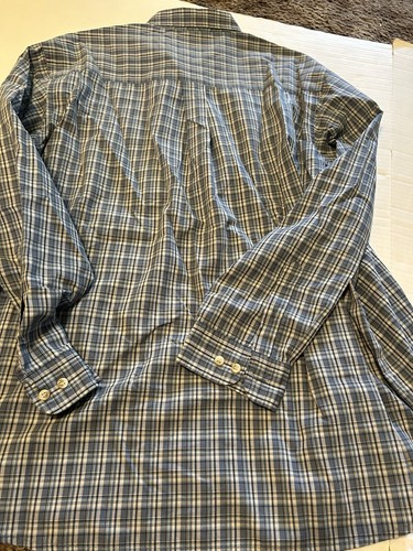 Sedgefield Herren XXL Langarm Button Down Hemd grau kariert faltenfrei M43 - Bild 3 von 3