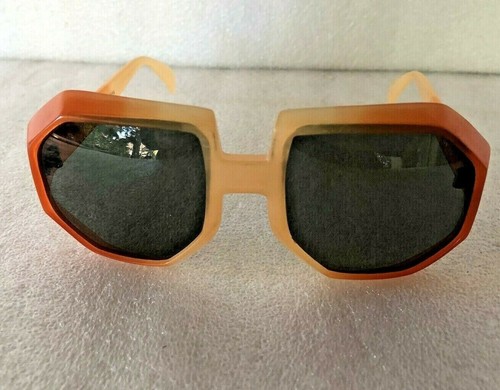 Vtg Mid Century Cool-Ray Polaroid Orange Cream Sunglasses #236 Condado Hepburn