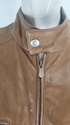Brunello Cucinelli Men's Jacket Small Rum Butter Soft Leather Bomber $6495 Moto - Picture 4 of 14