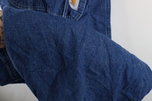 Vintage Carhartt Mens 38x32 Distressed Spell Out Wide Leg Denim Jean Overalls - Imagen 8 de 23