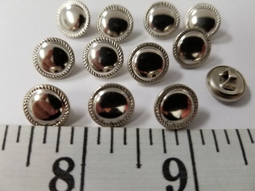 VINTAGE KNÖPFE 12ER SET SILBER METALL DESIGN TUZ3364 - Bild 3 von 3