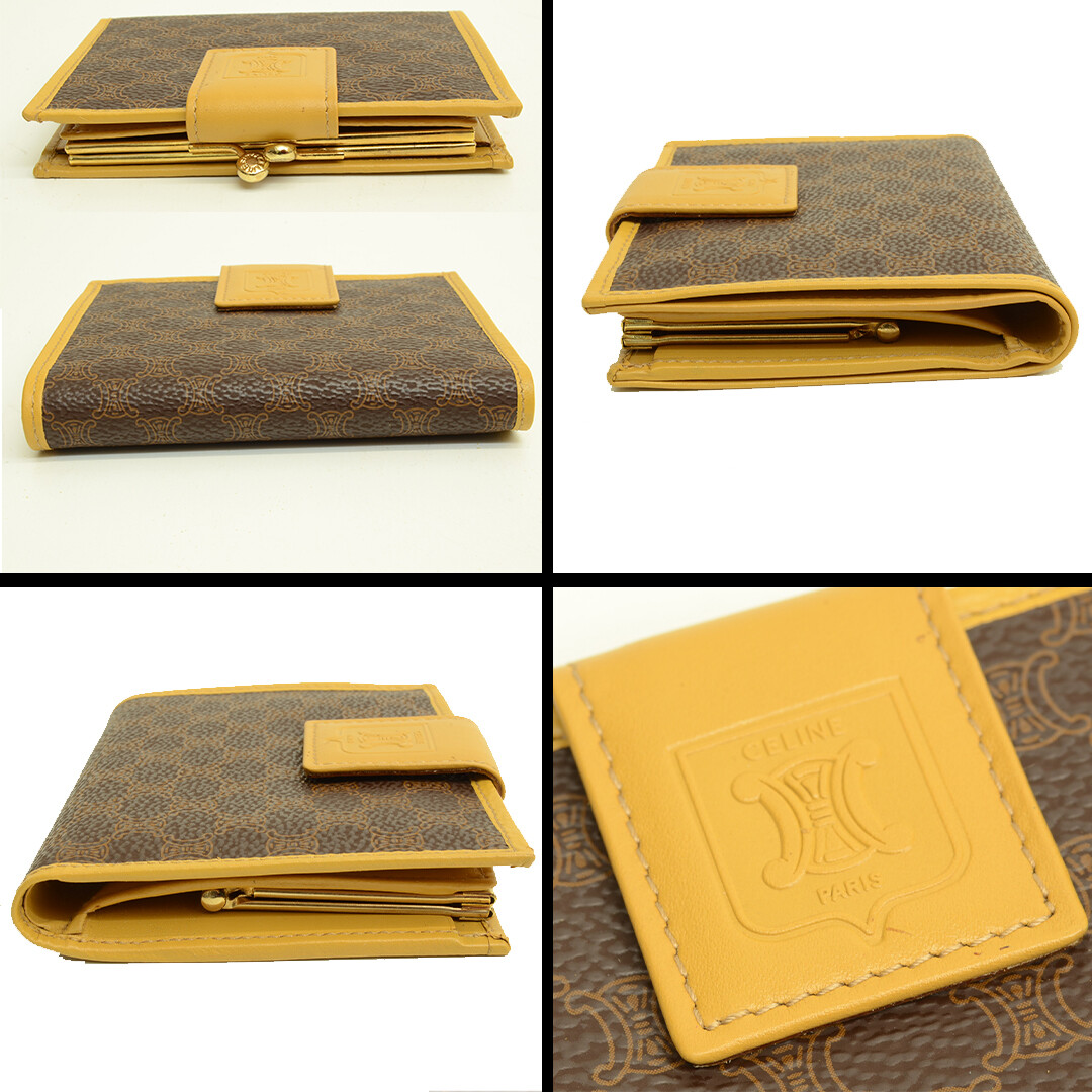 ★送料・関税込★CELINE★Gold Logo Card Wallet★ CELINE ZIPPED CARD HOLDER CUIR TRIOMPHE IN SHINY CALFSKIN