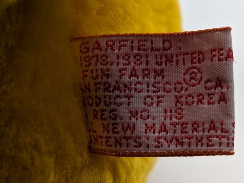 2-Dankin Garfield Baseballspieler Plüschtier Stofftier '78-'81-9 Zoll - kostenloser Versand - Bild 8 von 14