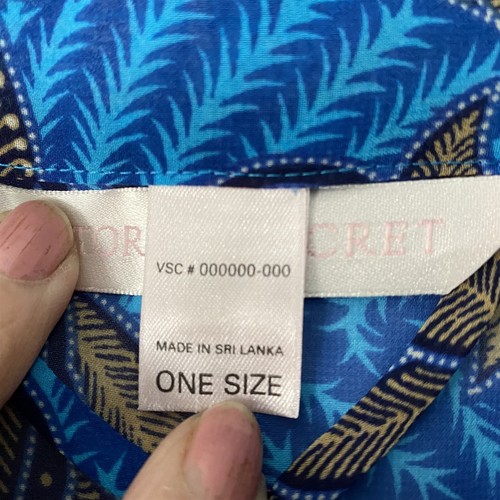 Victoria's Secret Robe Short Belted Blue One Size Botanical Floral Summer - Picture 4 of 8