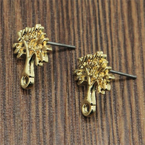 10Pcs Stud Earrings Base Distorted Earring Connectors Gold Color Jewelry Making - Picture 5 of 22