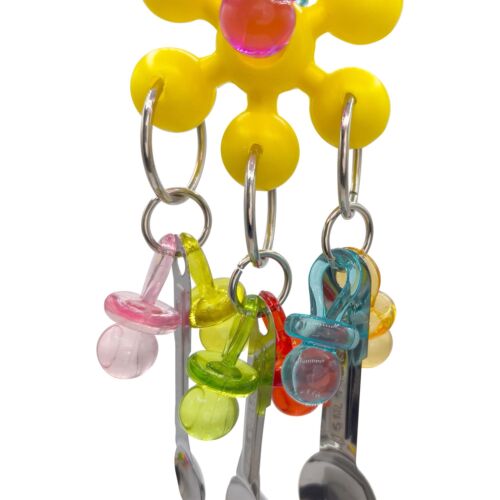 1015 Cuchara Shine Paci - Juguete Jaula para Pájaros Girantes Brillantes Artesanales de Lujo Brillante - Imagen 5 de 6